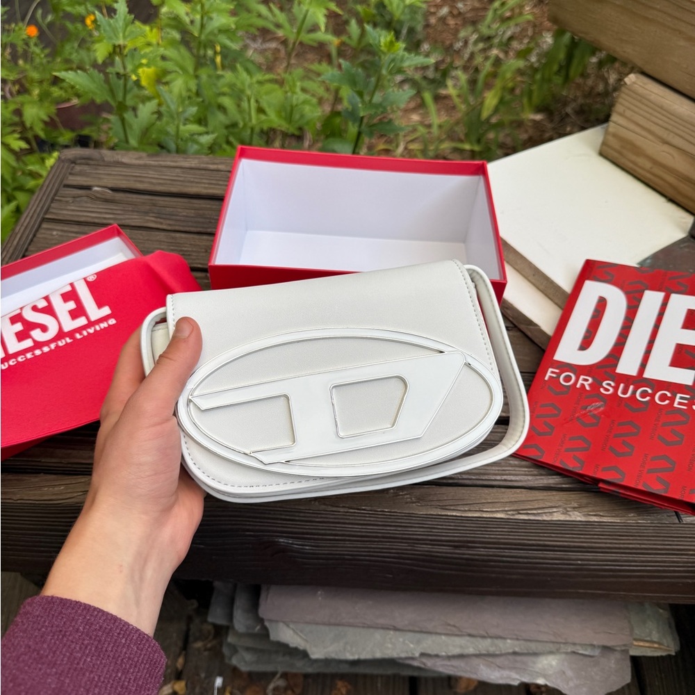 Diesel White Clutch Bag